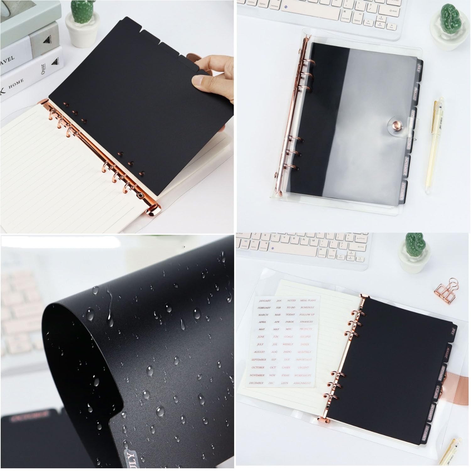 Black and White Divider 6 Ring Binder A5 Planner Inserts for Planner Dividers…