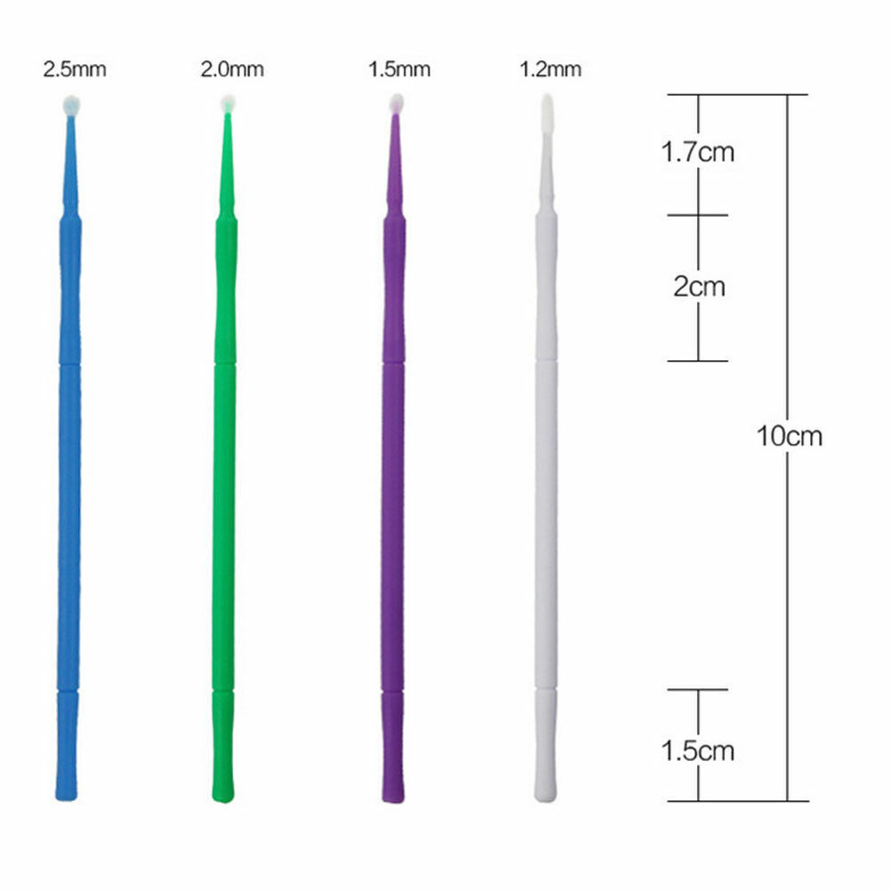100 Pcs Dental Disposable Micro Brush Tooth Applicators Tips 1.2/1.5/2.0/2.5mm