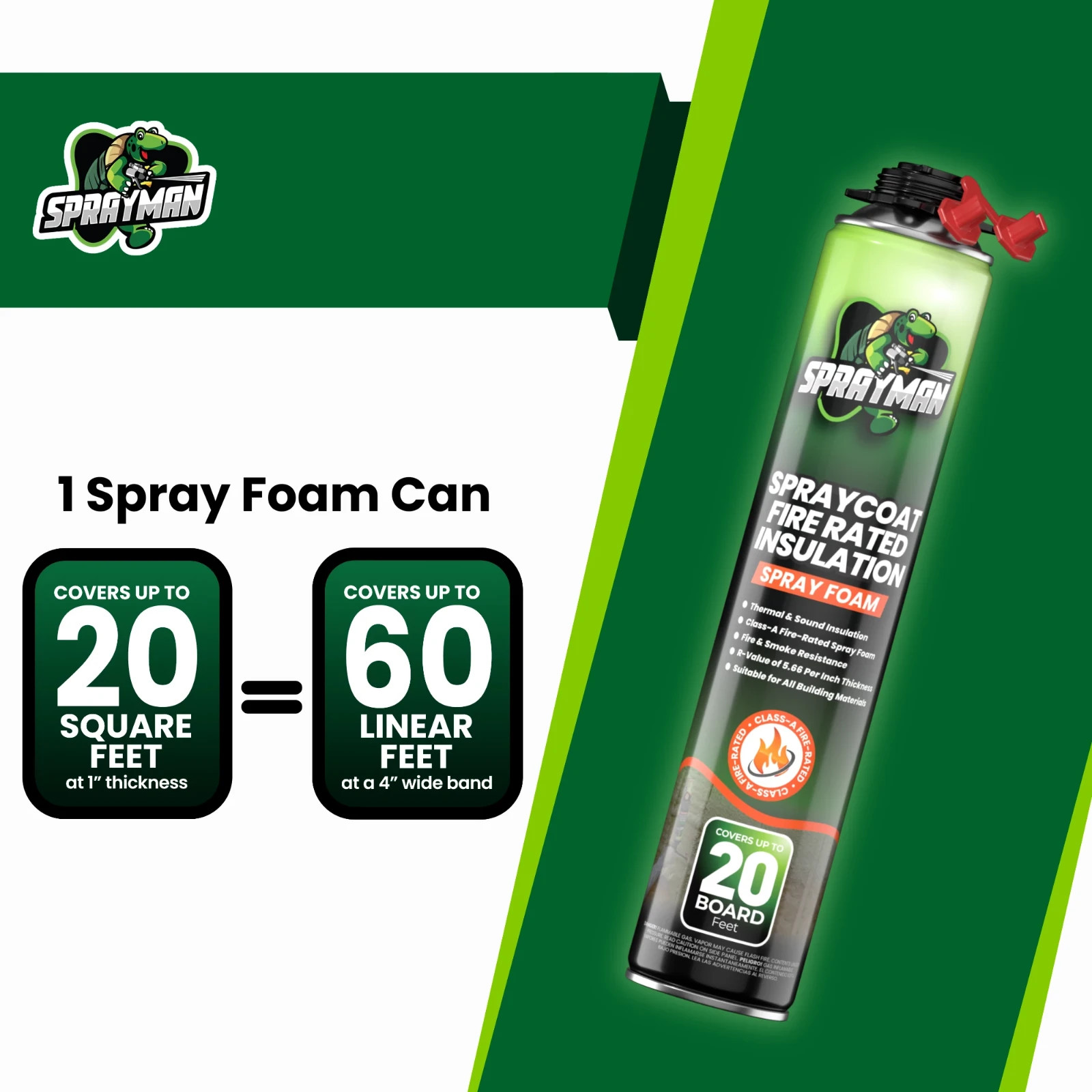Sprayman Spraycoat Fire Rated Closed Cell Insulation Foam Kit 27.1oz 24 Pack