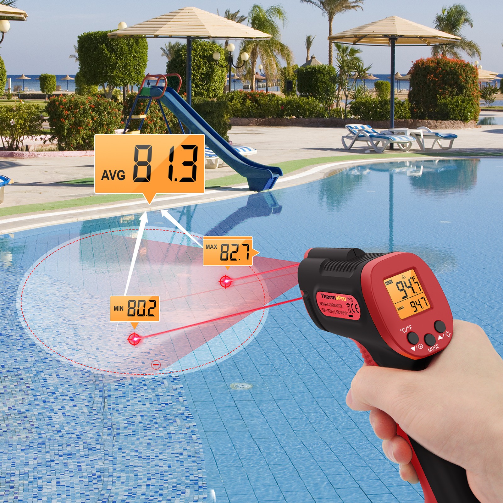 Non-Contact IR Laser Infrared Digital Temperature Thermometer Gun LCD Pyrometers