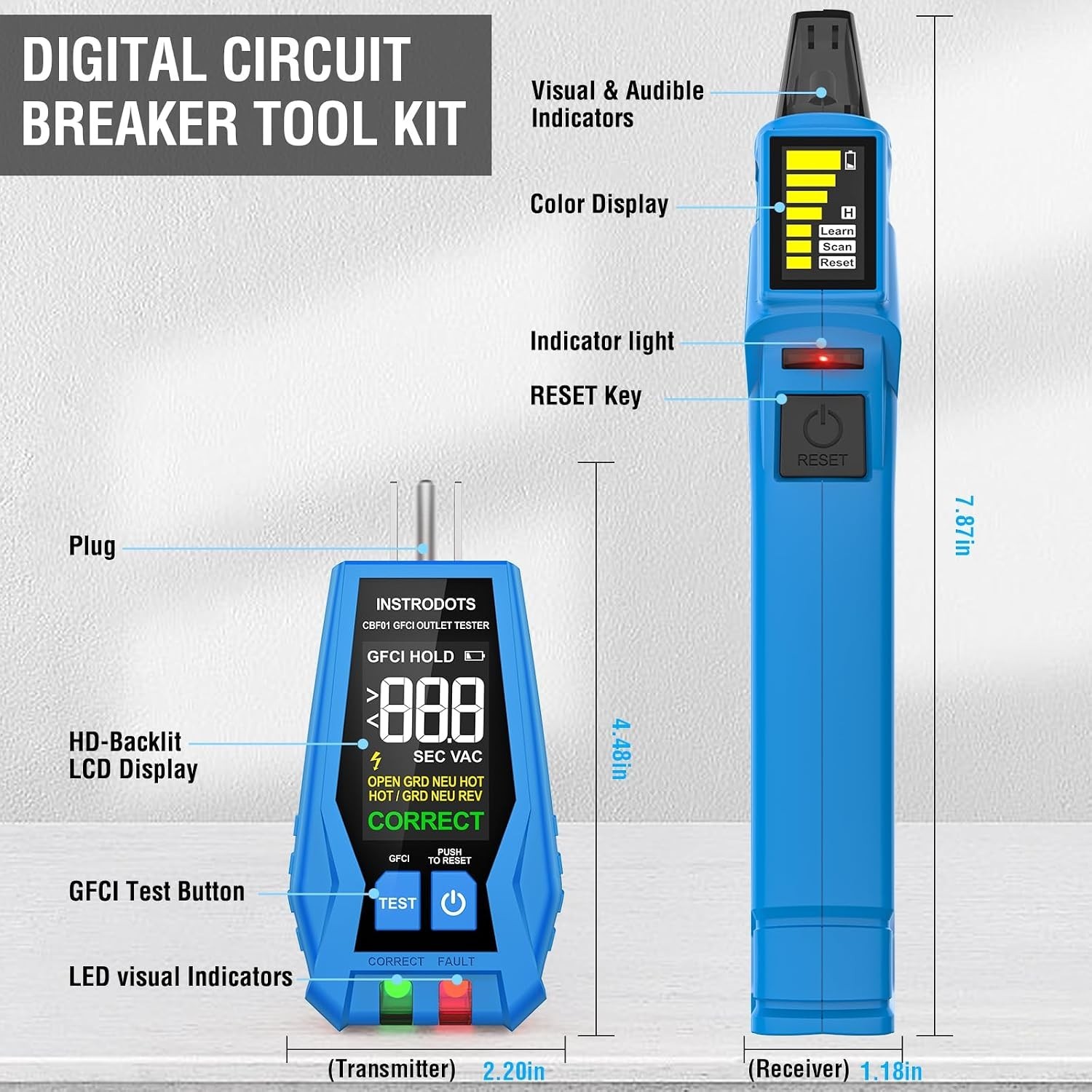 KAIWEETS Circuit Breaker Finder with LCD Display, NCV Tset & Black