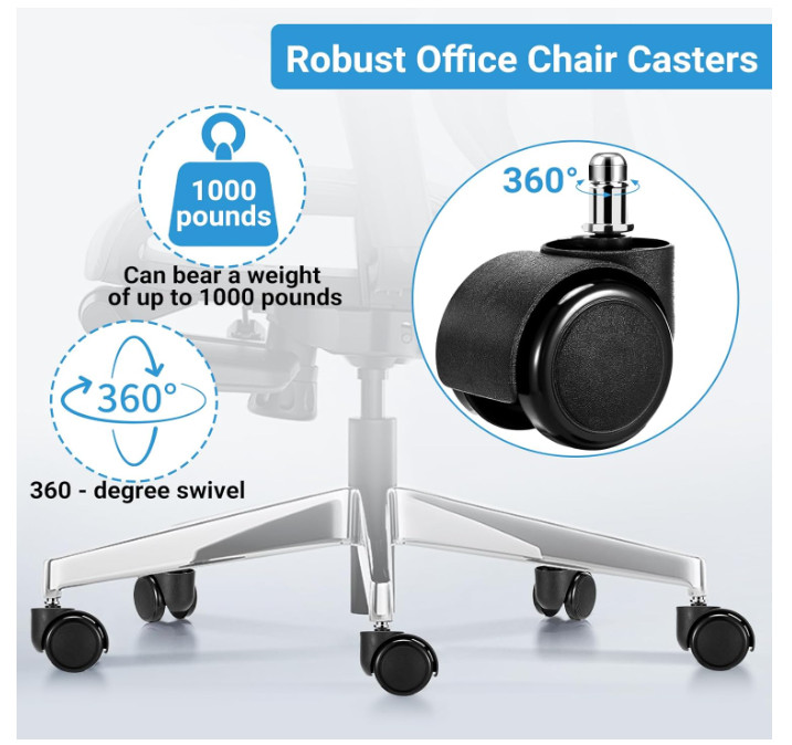 Office Chair Wheels Replacement 5 Pcs 2 Inch Office Chair Casters Heavy Duty
