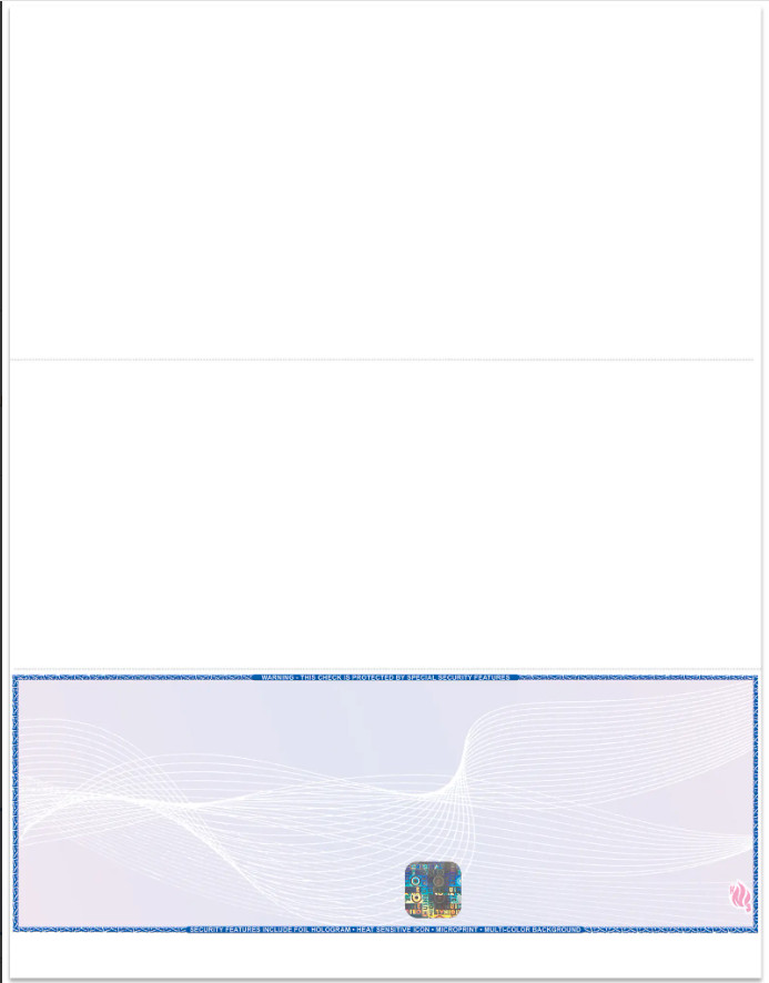 Blank Check Paper, Premium High-Security with Hologram & 22 Security Features