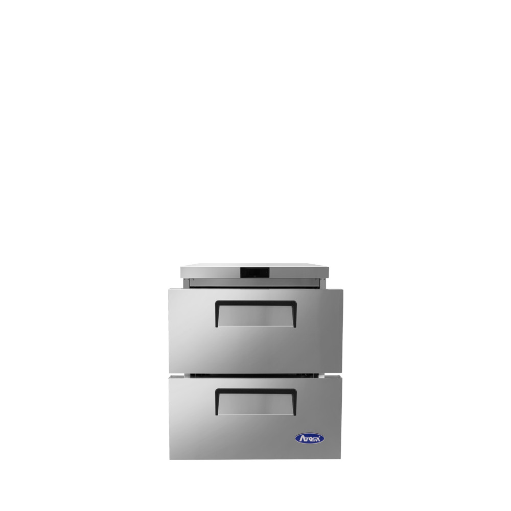 Atosa 27″ Under Counter 2 Drawer Refrigerator, Casters, MGF8415GR, Free Shipping