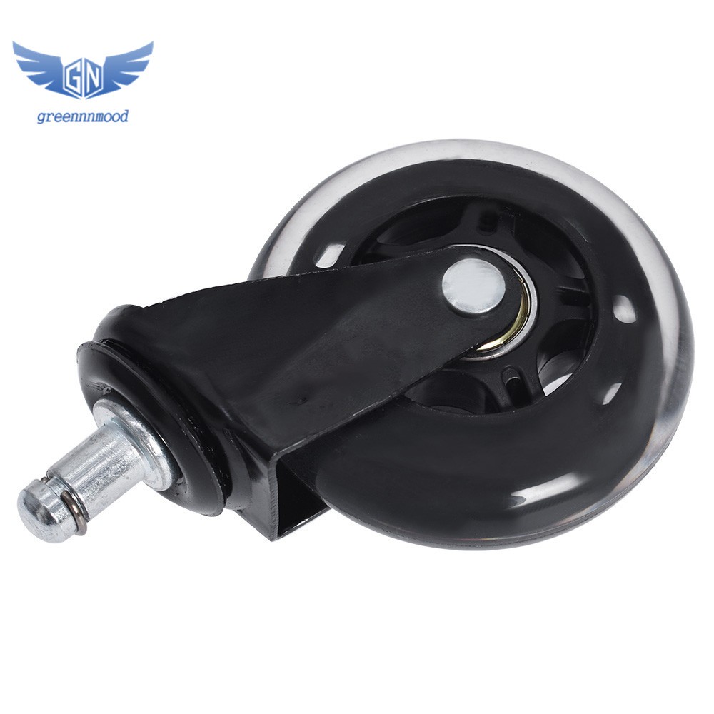 5PC 3 inch Heavy Duty Office Chair Caster Rubber Swivel Wheels Replacement Set