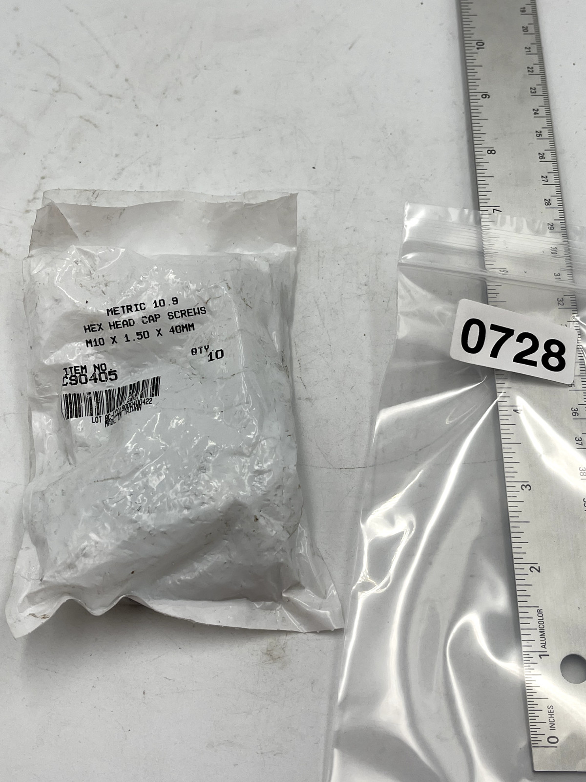 Hex Head Cap Screw: M10x1.5, 40.00 mm Length, Grade 10.9 Steel, Zinc (10 Pack)