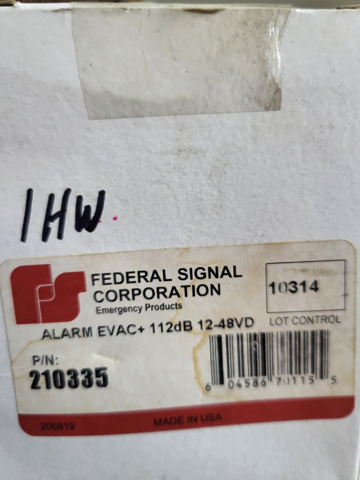 FEDERAL SIGNAL ALARM EVACUATOR 210335 + 112dB 12-48VD