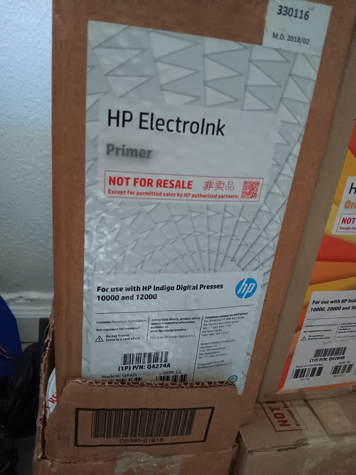 HP ElectroInk Q4274A Primer Ink for HP Indigo Digital Presses, Mixed Colors
