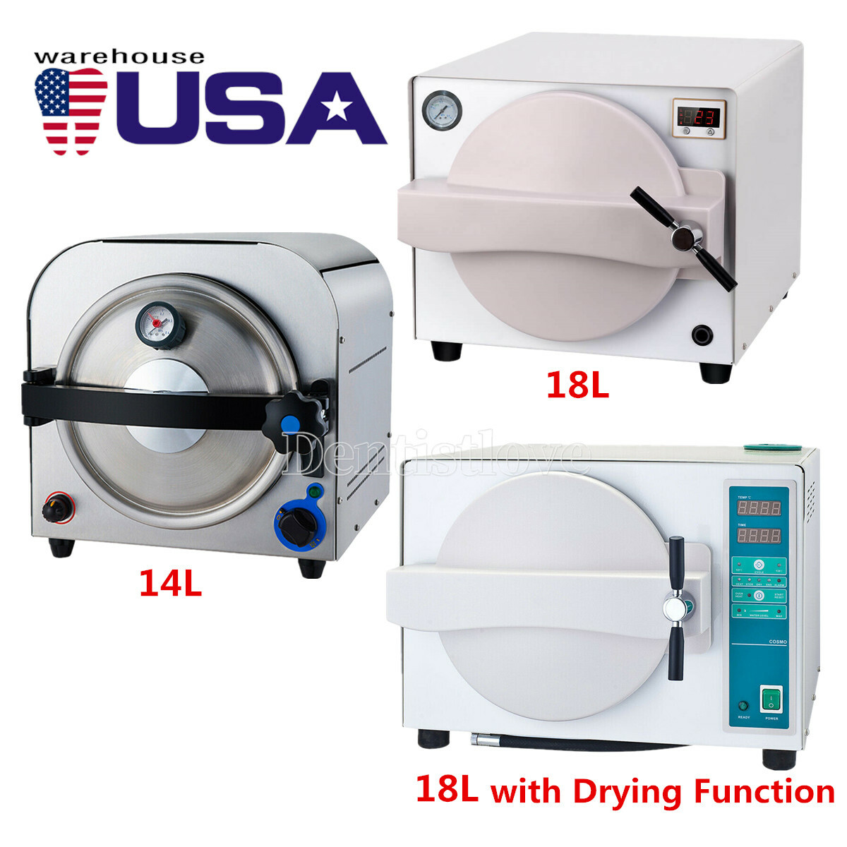 14L/18L Dental Autoclave Steam Sterilizer Medical Sterilization Lab Equipment US