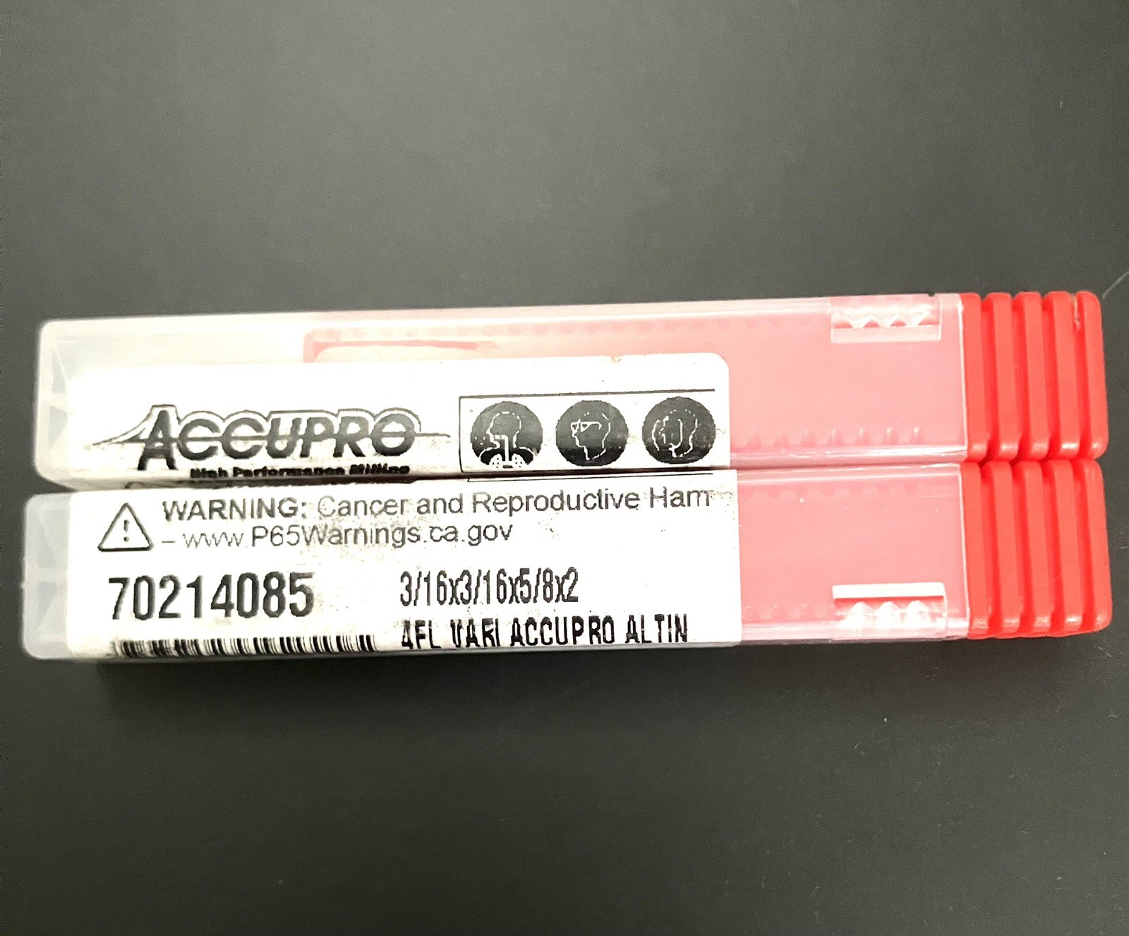 2PCS Accupro 70214085 3/16″ 4 Flute Square End Mill Solid Carbide AlTiN CNC New