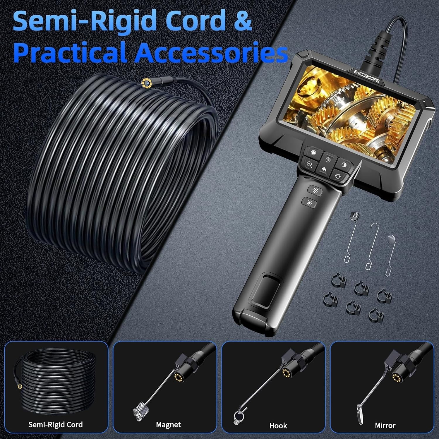 Advanced Endoscope Camera with 180° Rotation, Ideal for Mechanics & Home Repairs