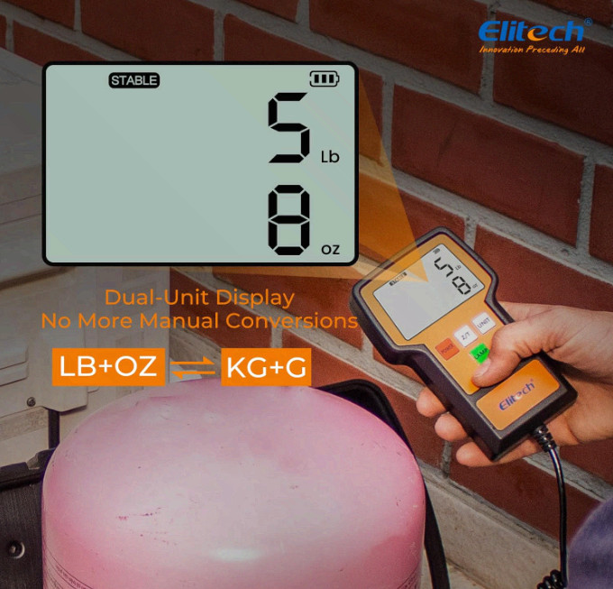 Refrigerant Scale 110 Lbs, HVAC Freon Scale, LB+OZ Display, Case LMC-100F+ 110Lb