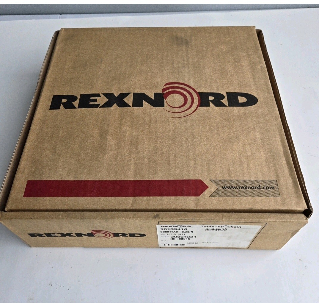 REXNORD TABLE TOP CHAIN 10139416. SS881TAB-3.25IN.10FT. STAINLESS STEEL.