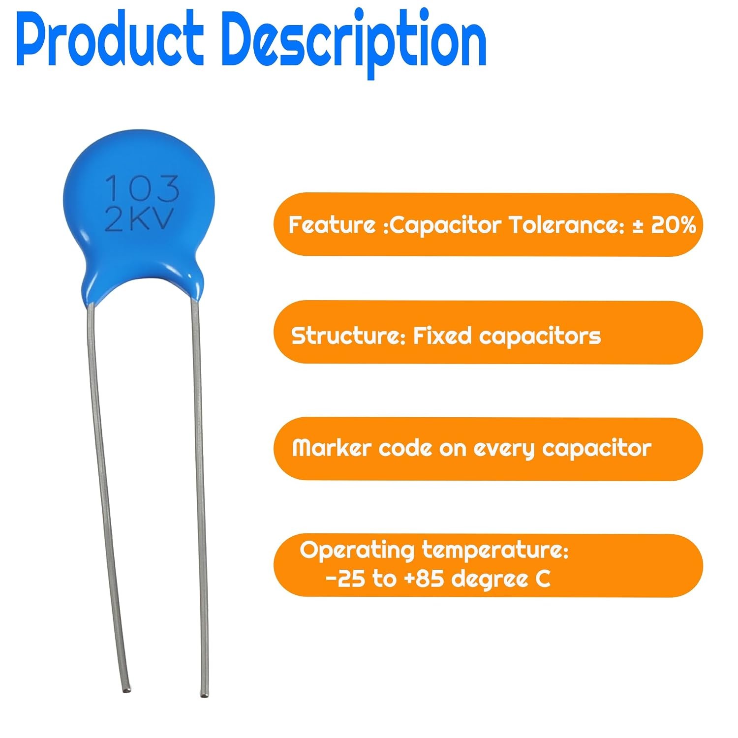 150 Pcs 15Values High Voltage Ceramic Disc Capacitor Assortment 2KV 0.1nF~22nF