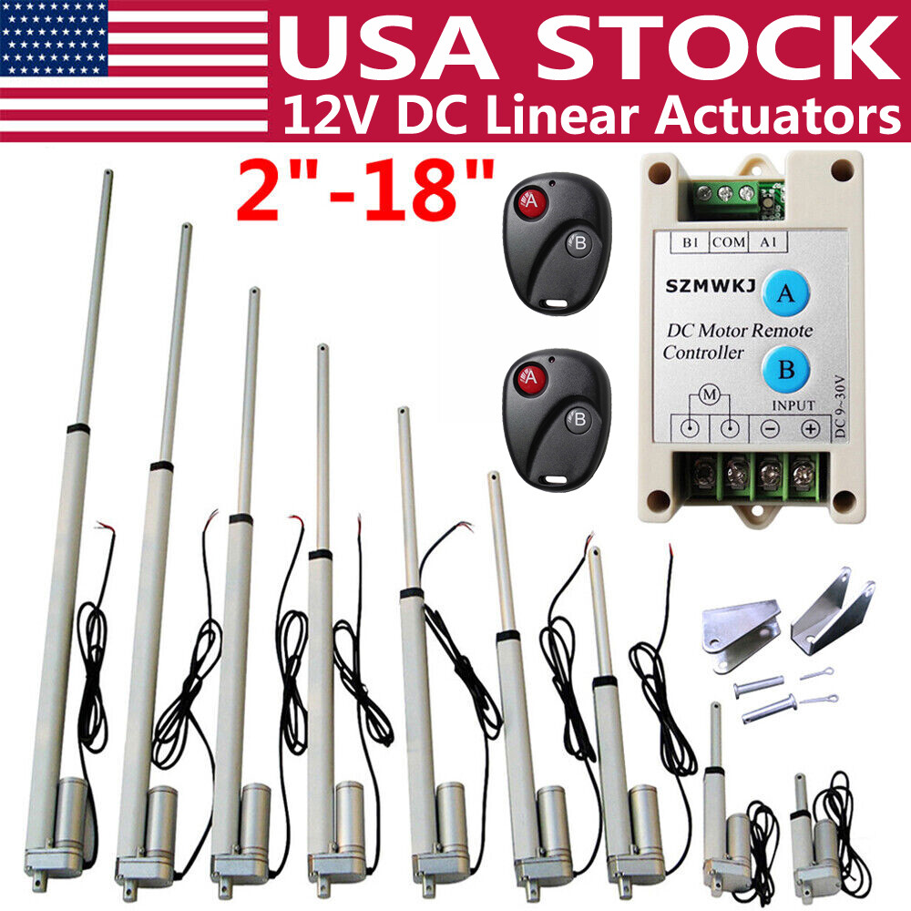 220lbs/330lbs 2″-18″ In Electric Linear Actuator Heavy Duty 12V Putter Motors DO