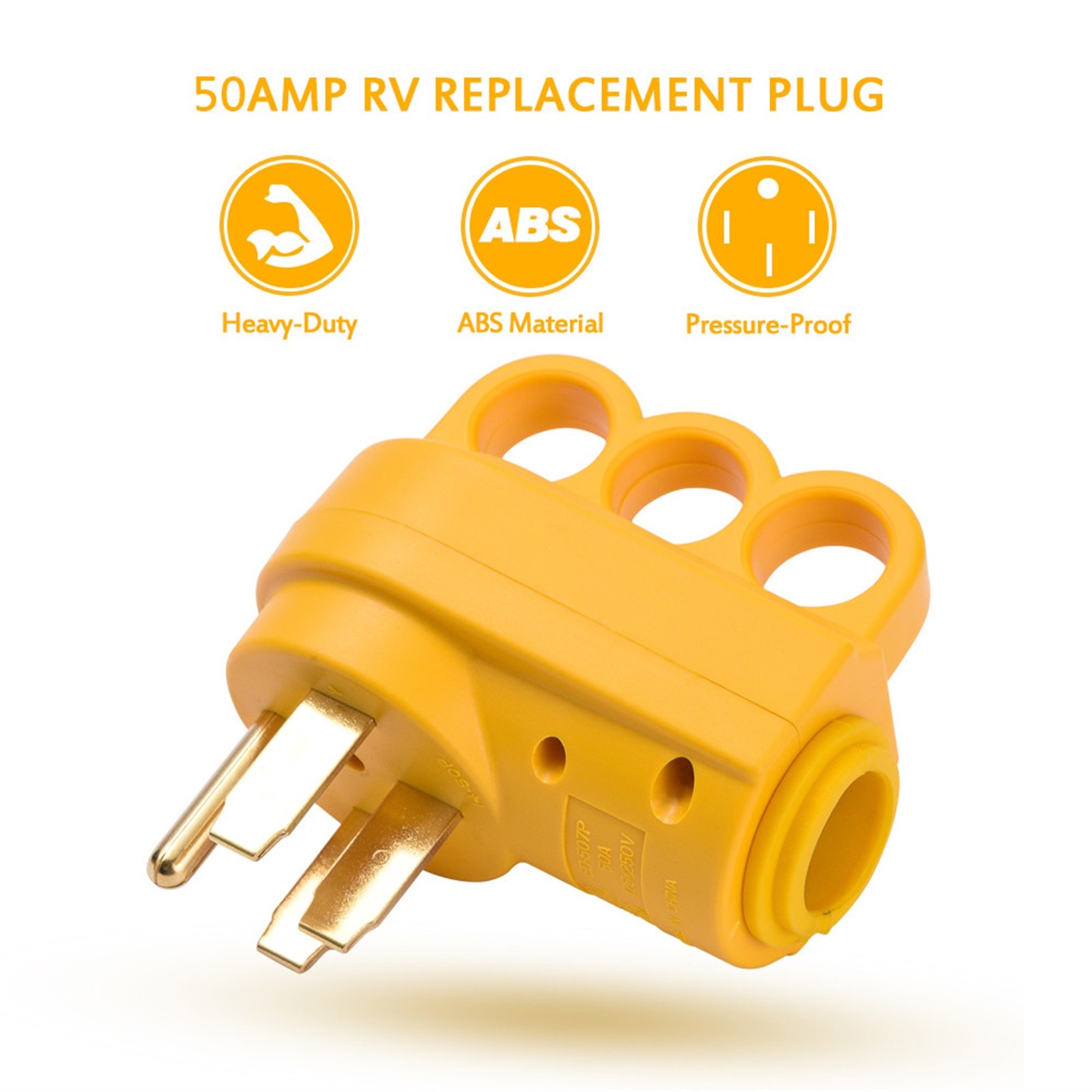 RV 50A 125/250V Receptacle Plug Male Power Cord End Replacement Electrical Plug