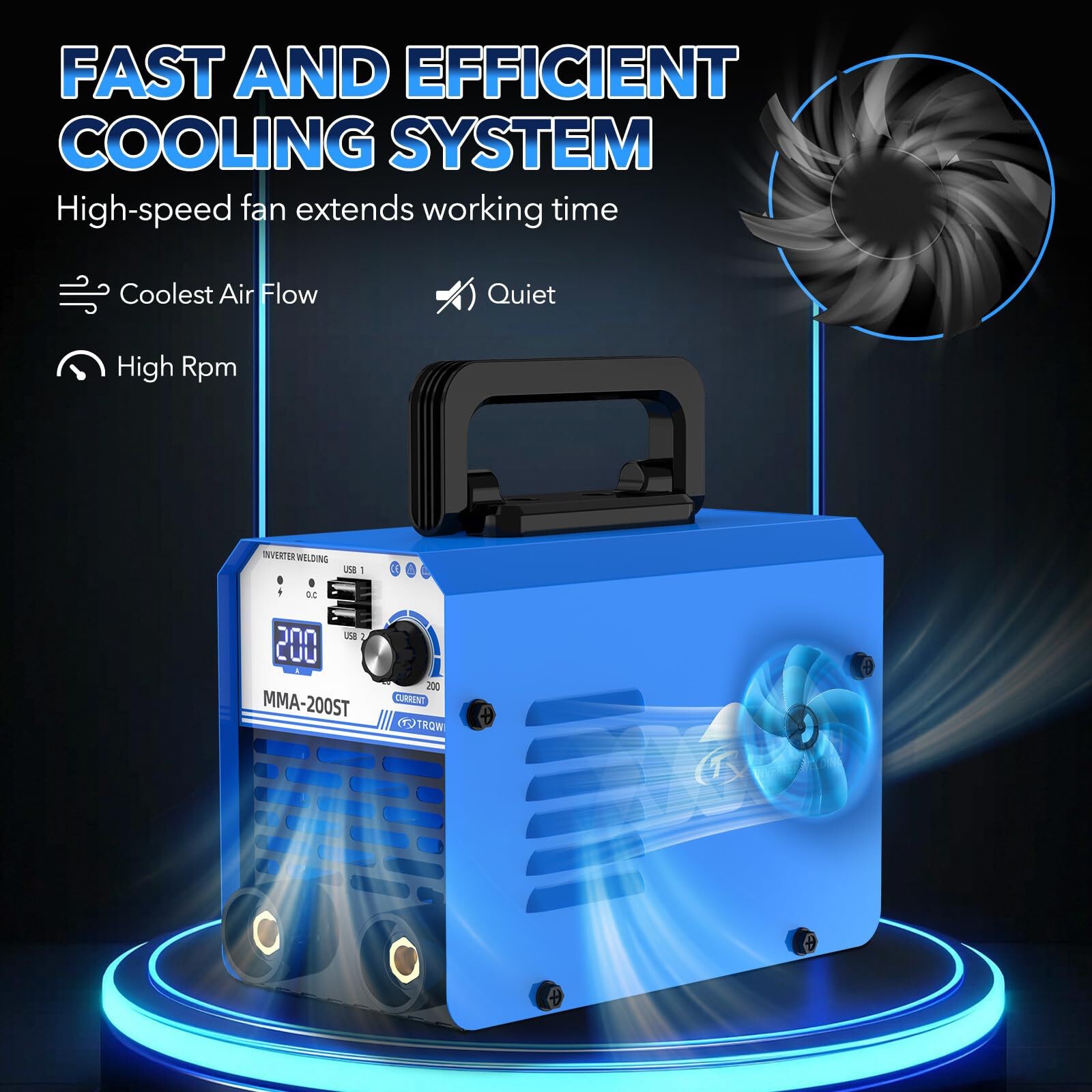 TRQWH 200A ARC Welder, 110V Portable Stick Welder with IGBT and Digital Display
