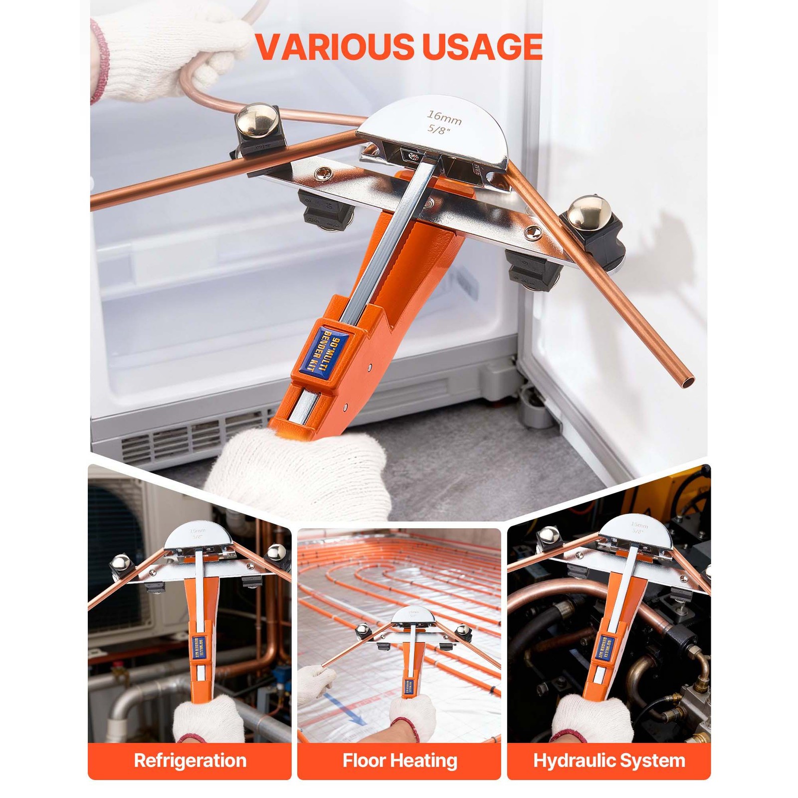 Uimoso Ratcheting Tube Bender Kit 1/4-7/8 Inch with Forward and Reverse Options