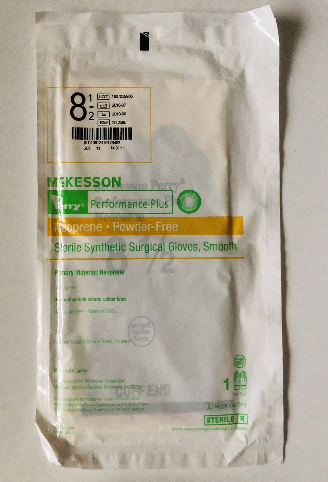 10 PAIR GLOVES Micro-Thin Textured Sterile LATEX ,POWDER-FREE Size 8
