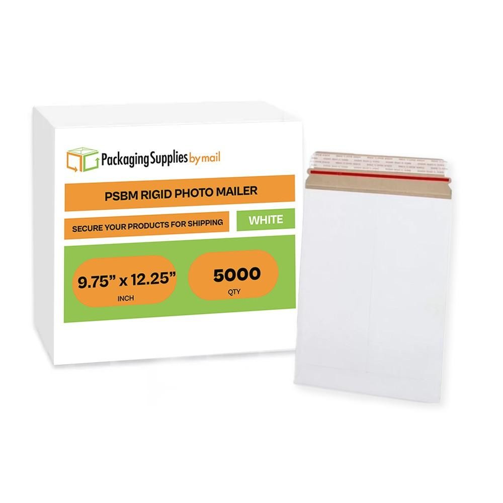 5000 Pcs 9.75×12.25 White Rigid Photo Document Mailers Shipping Envelopes 28 pt.