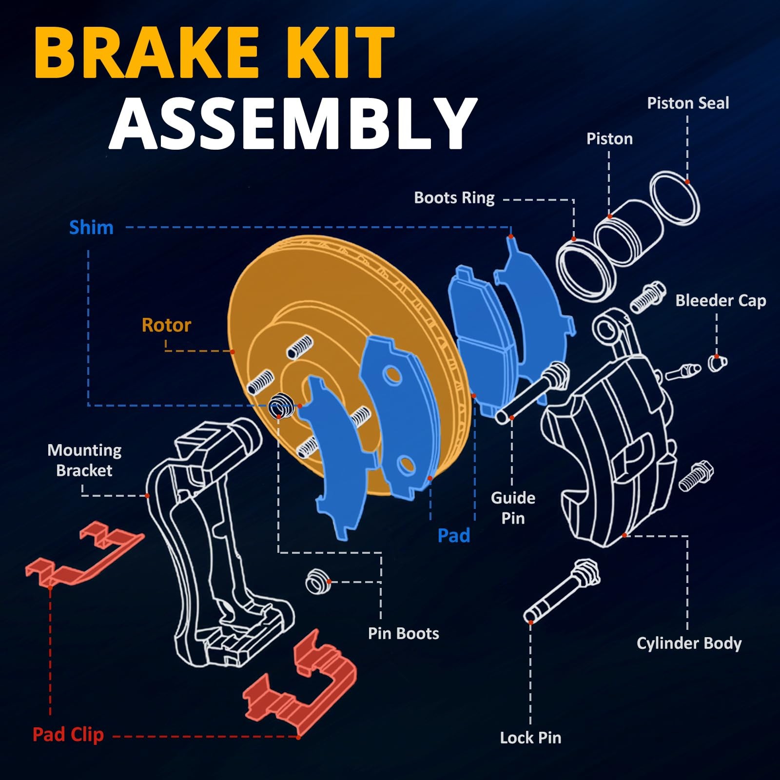 Rear Brake Kit 291mm for Nissan Altima 2002 2023