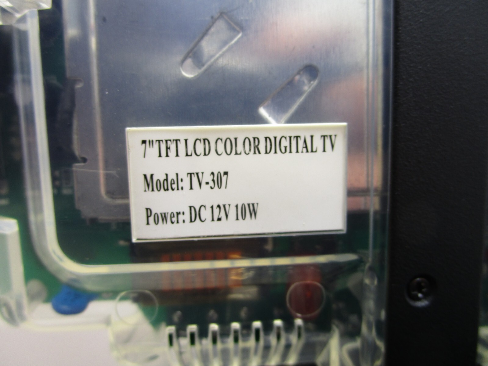7″ LCD Color TV Receiver 12V with AV Cables Clear Case For Prison Jail Inmates