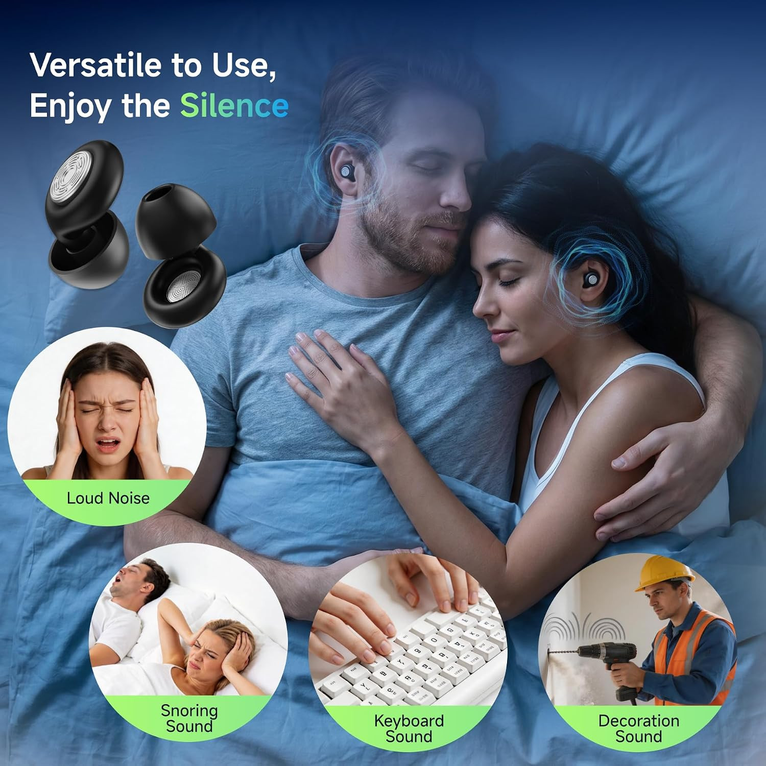 52Db Ear Plugs for Sleeping Noise Reduction Earplugs for Snoring with Case | Sof