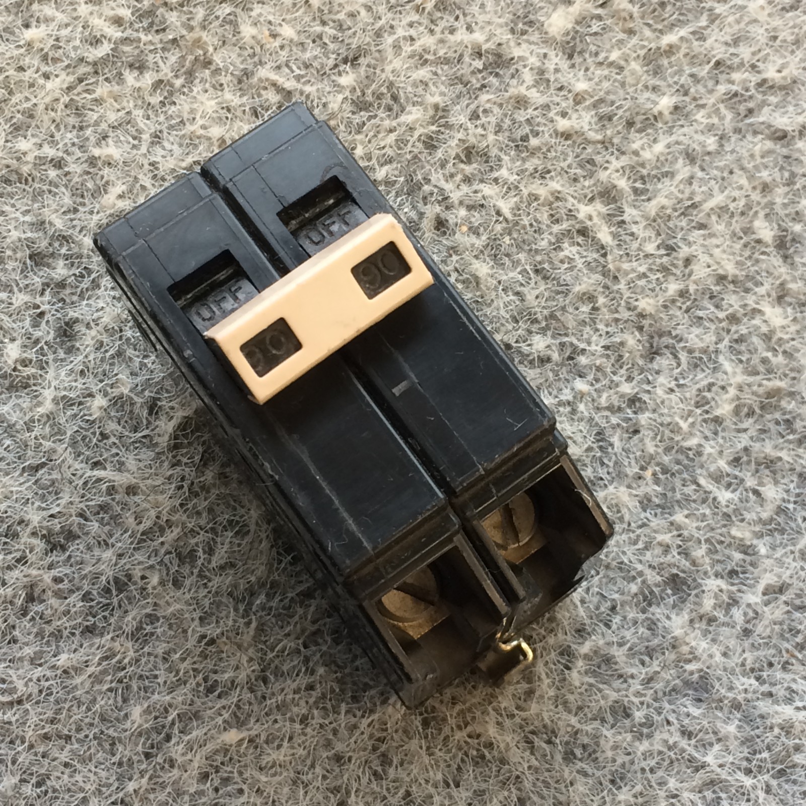 Eaton CH290 2-Pole 90-Amp Circuit Breaker, Type CH3 Plug-On Molded Case