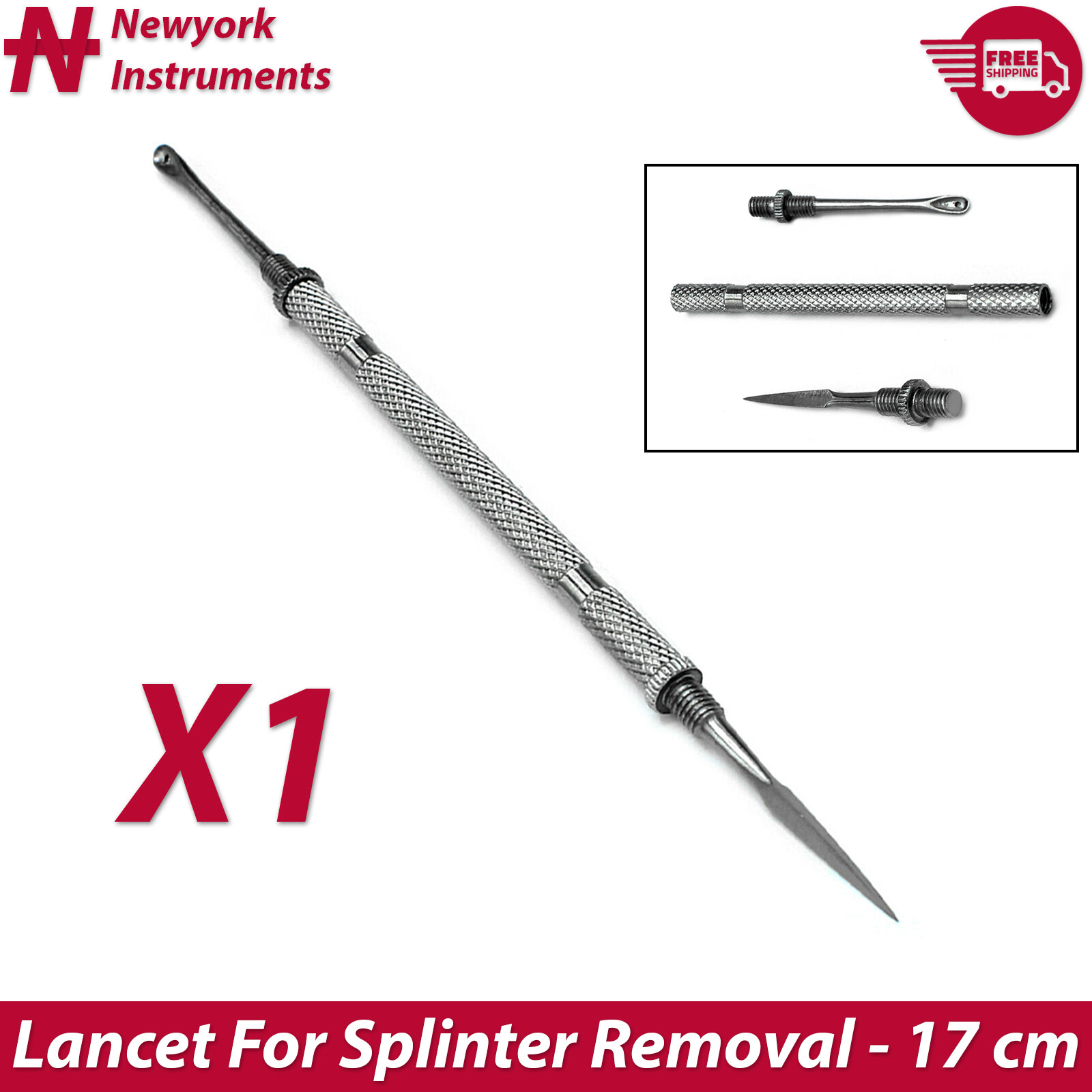 Carmalt Splinter Forceps Tweezers Curved and Lancet For Splinter Removal Kit CE