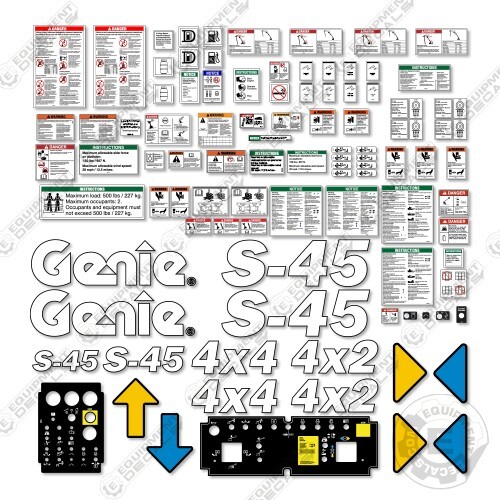 Fits Genie S45 Decal Kit Vertical Boom Lift (7001 to 18350) – 7 YEAR Vinyl!