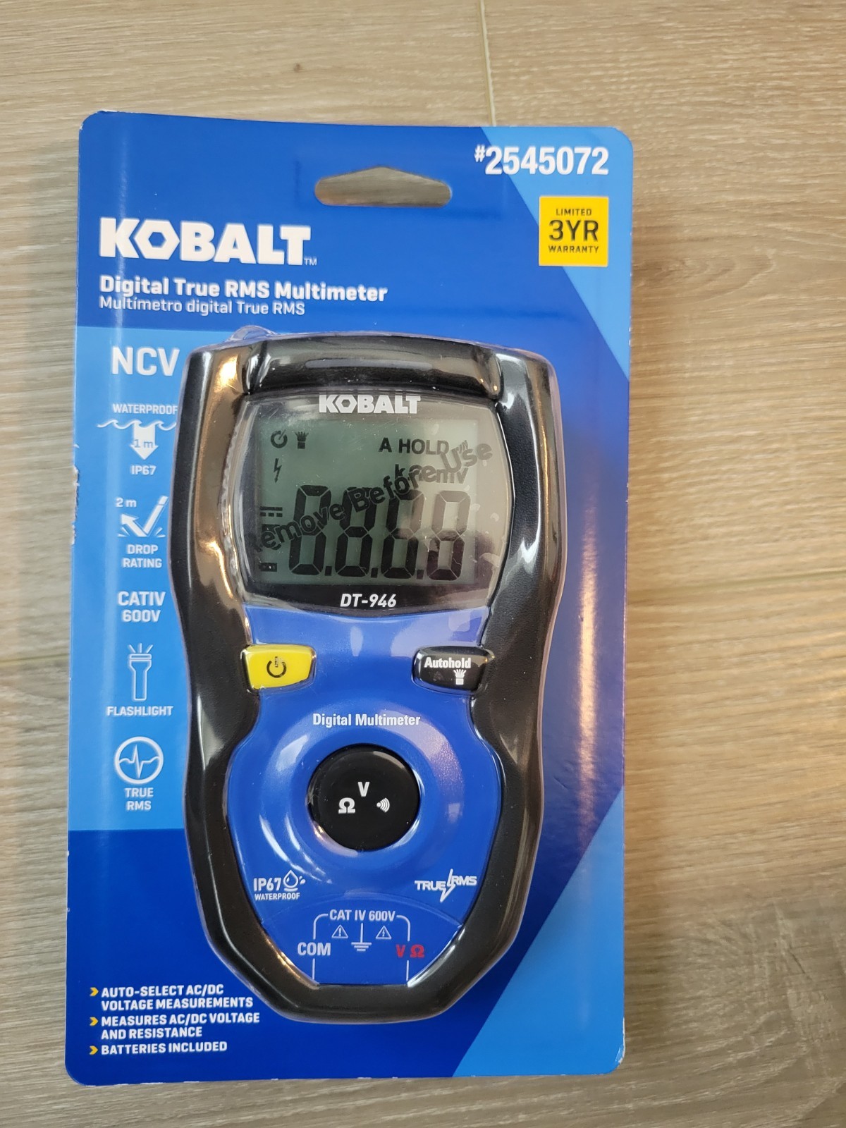 New Kobalt Digital True RMS Multimeter CAT IV 600V * 2545072
