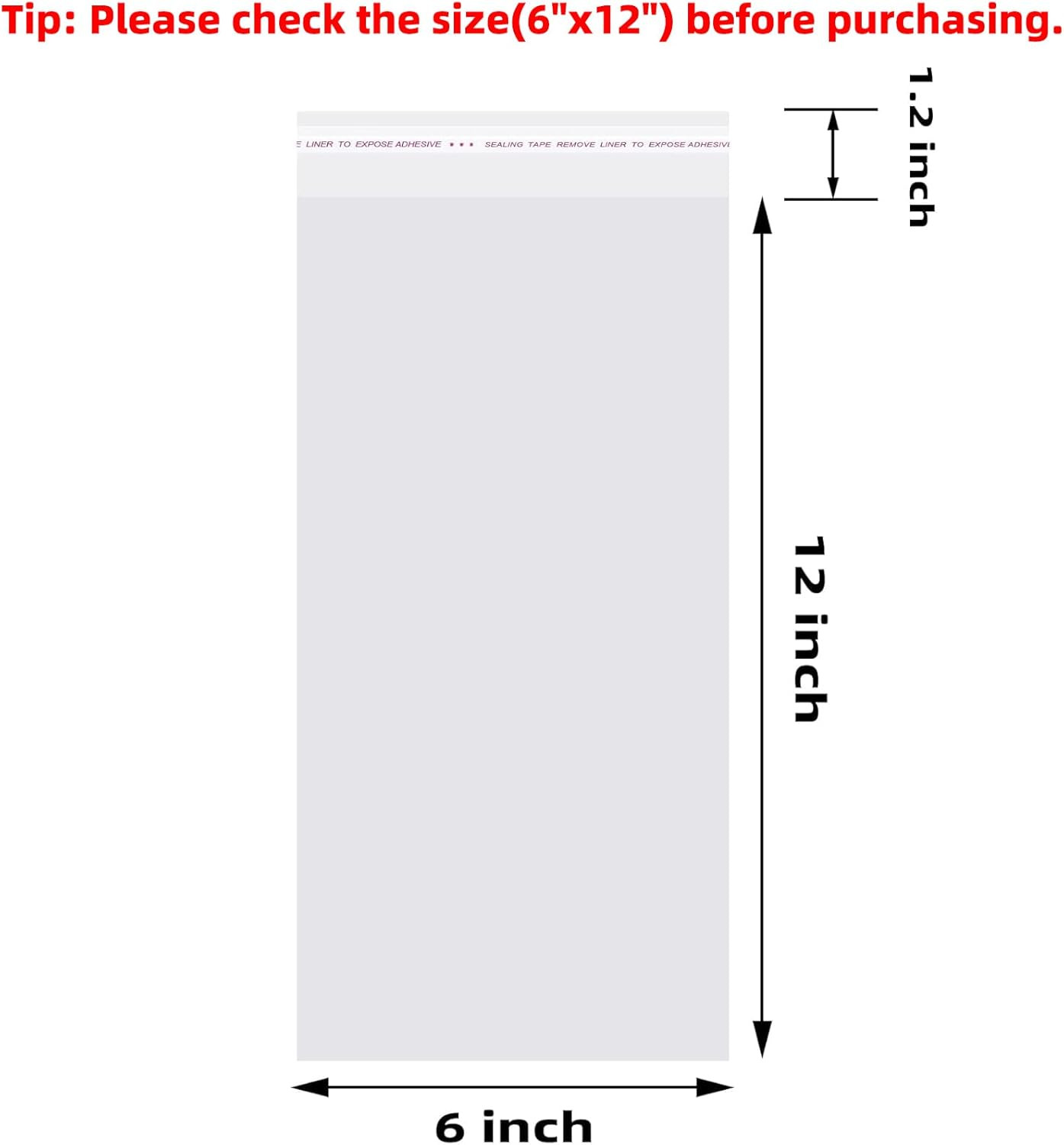 200 Bolsas Celofan Autoadhesivas 6×12 Transparentes Reutilizables Cierre Facil