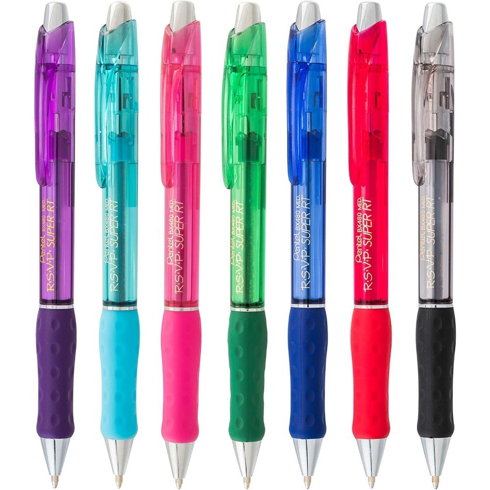 Medium Point Ballpoint Pens, Green Ink, 1.0mm Tip, 2-Pack Office School Writing