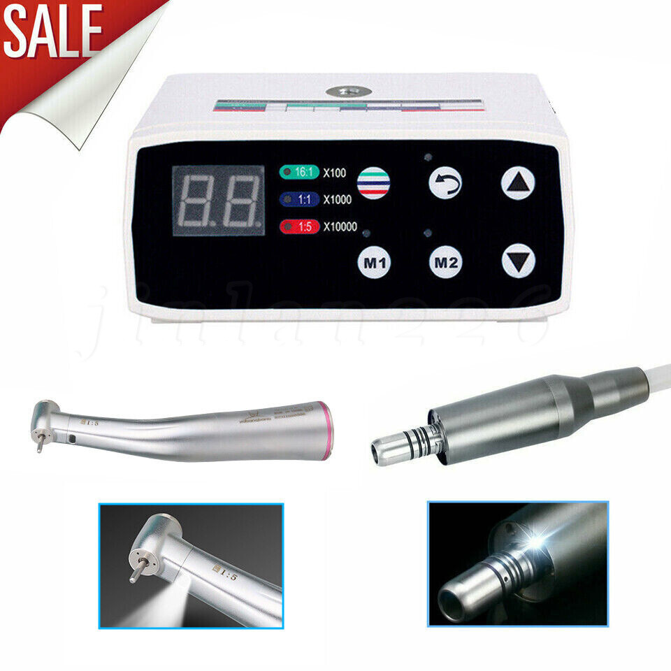 NSK NL400 Type Dental Electric Motor + 1:5 Handpiece Fiber Optic Contra Angle
