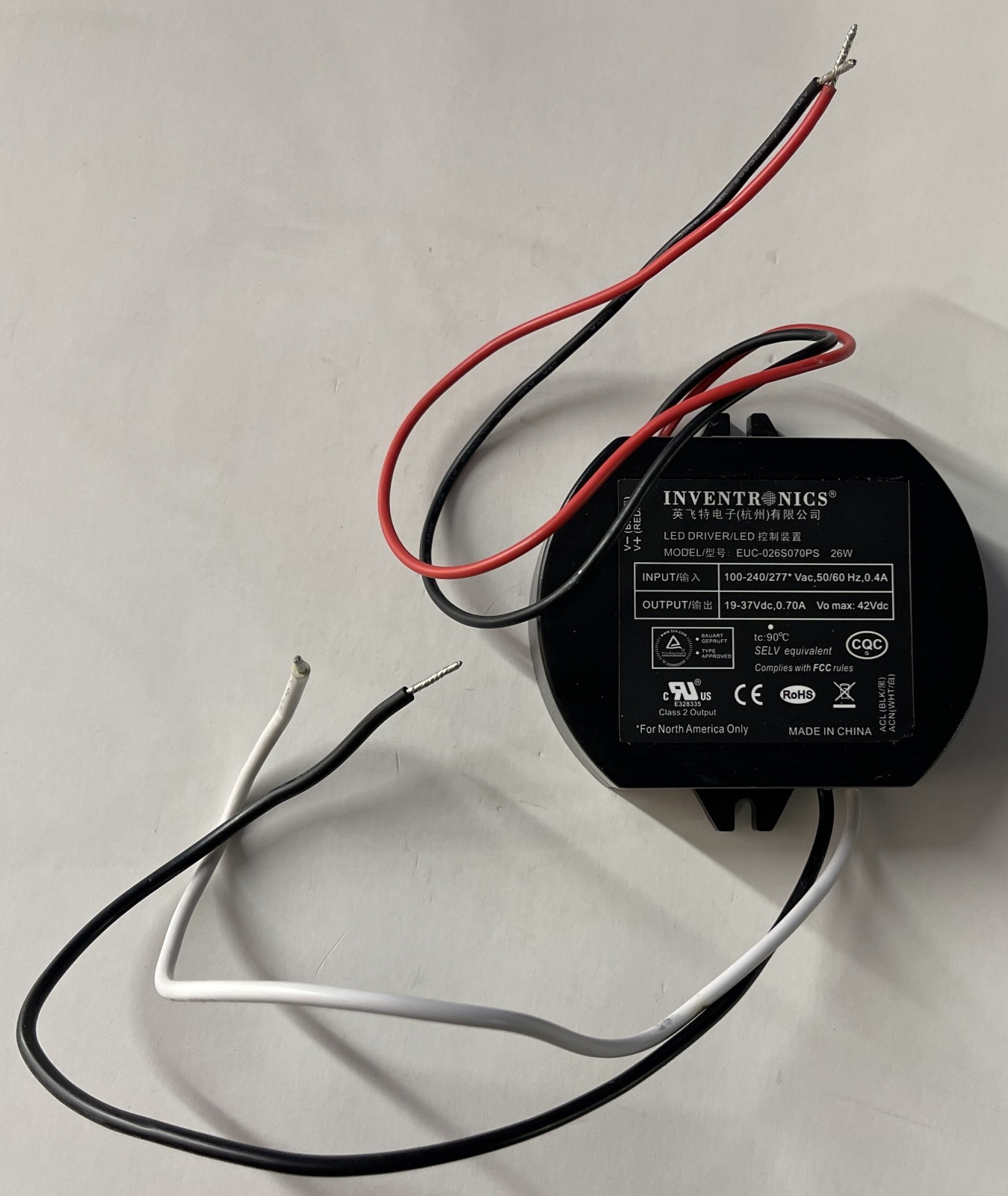 New 1 pc Inventronics EUC-026S070PS Power Supply Driver 100-277VAC 26W 700mA