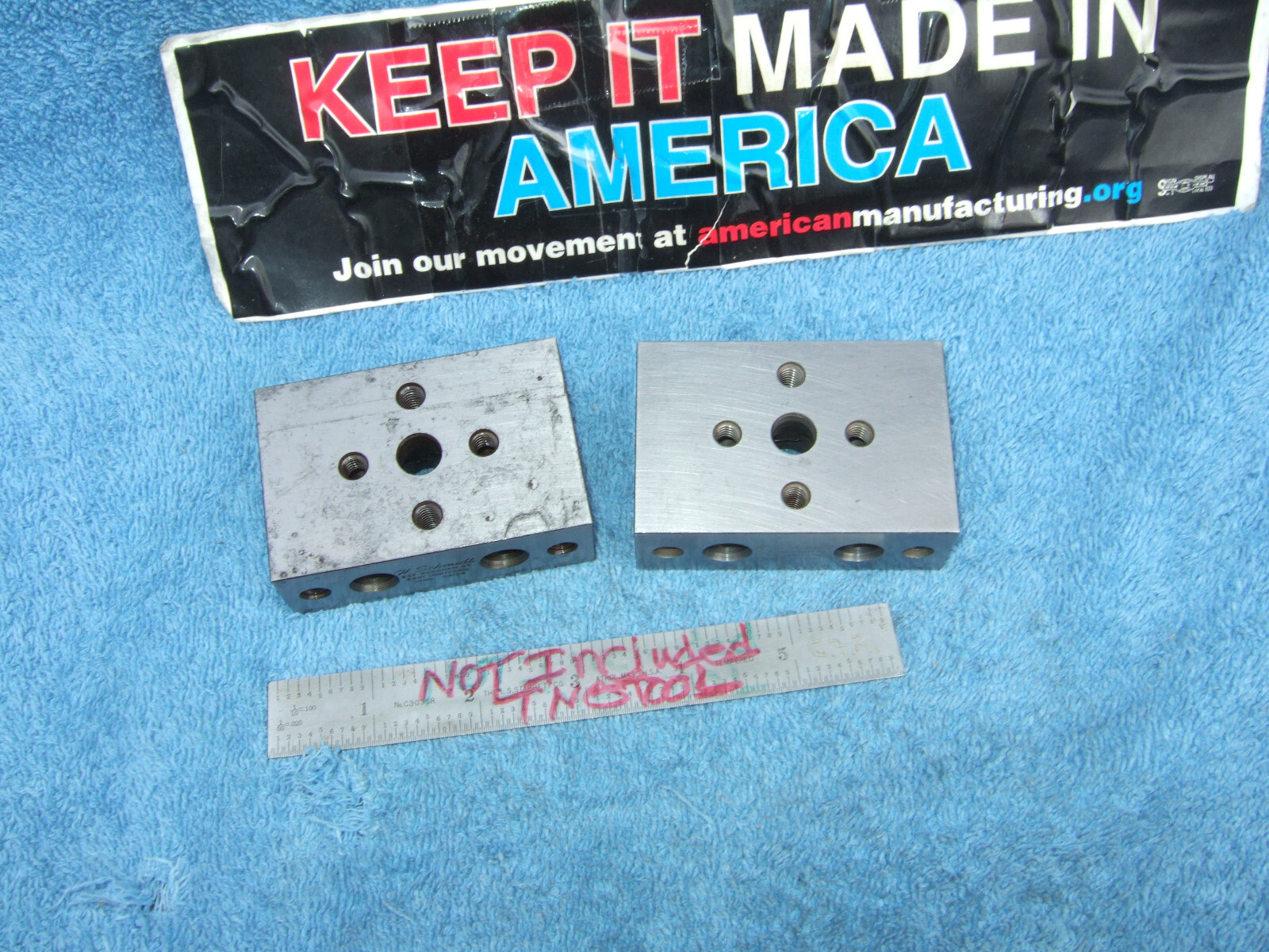 Hermann Schmidt 1-2-3 BLOCKS STAINED USA MADE TOOLMAKER MACHINIST INSPECT GRIND