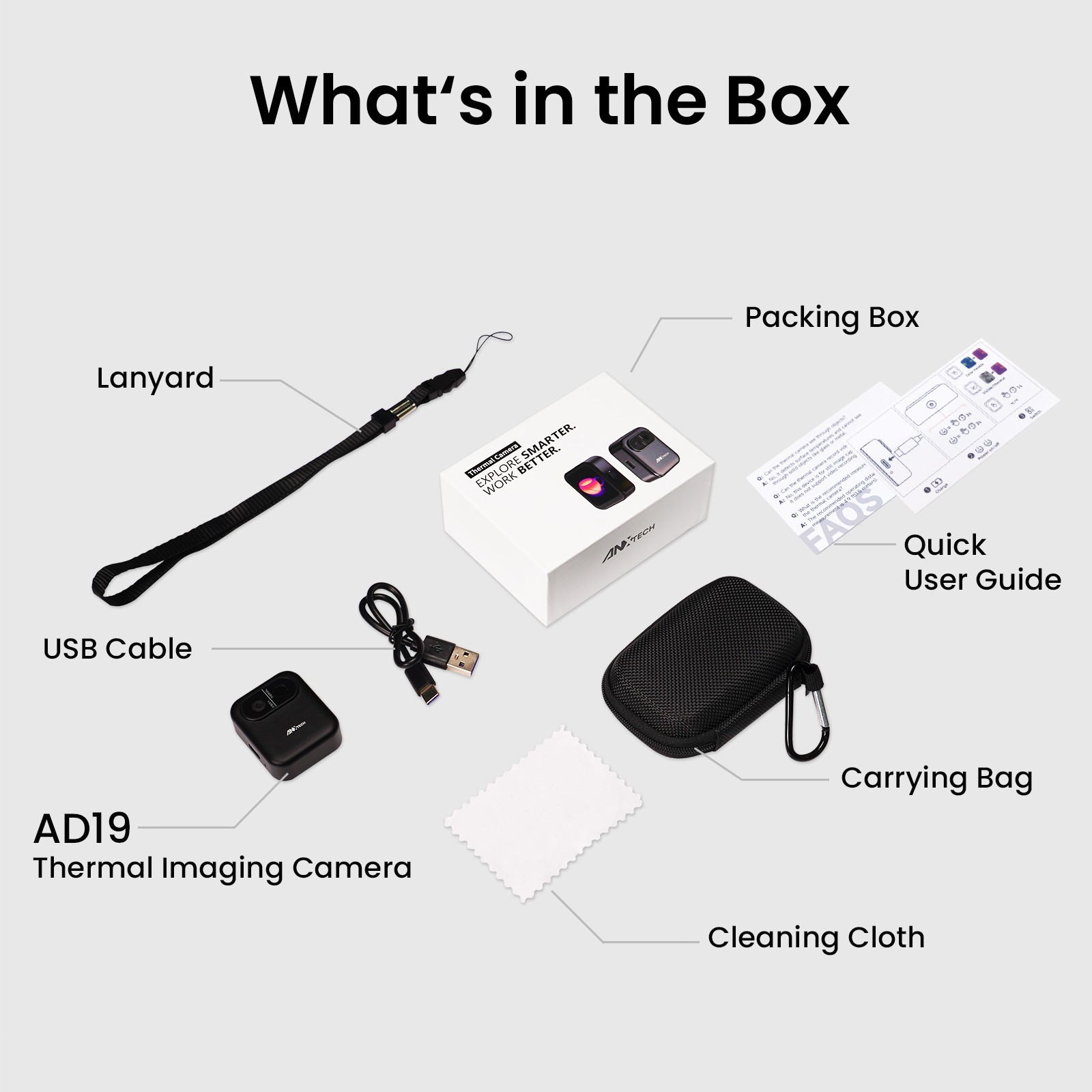 ANXTECH 80*60 Portable Infrared Thermal Imager Mini Thermal Imaging Camera Gift