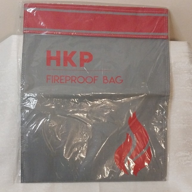 HKP Fireproof Bag Gray/Red 11″ x 15″ Document Protection Bags & Pouches