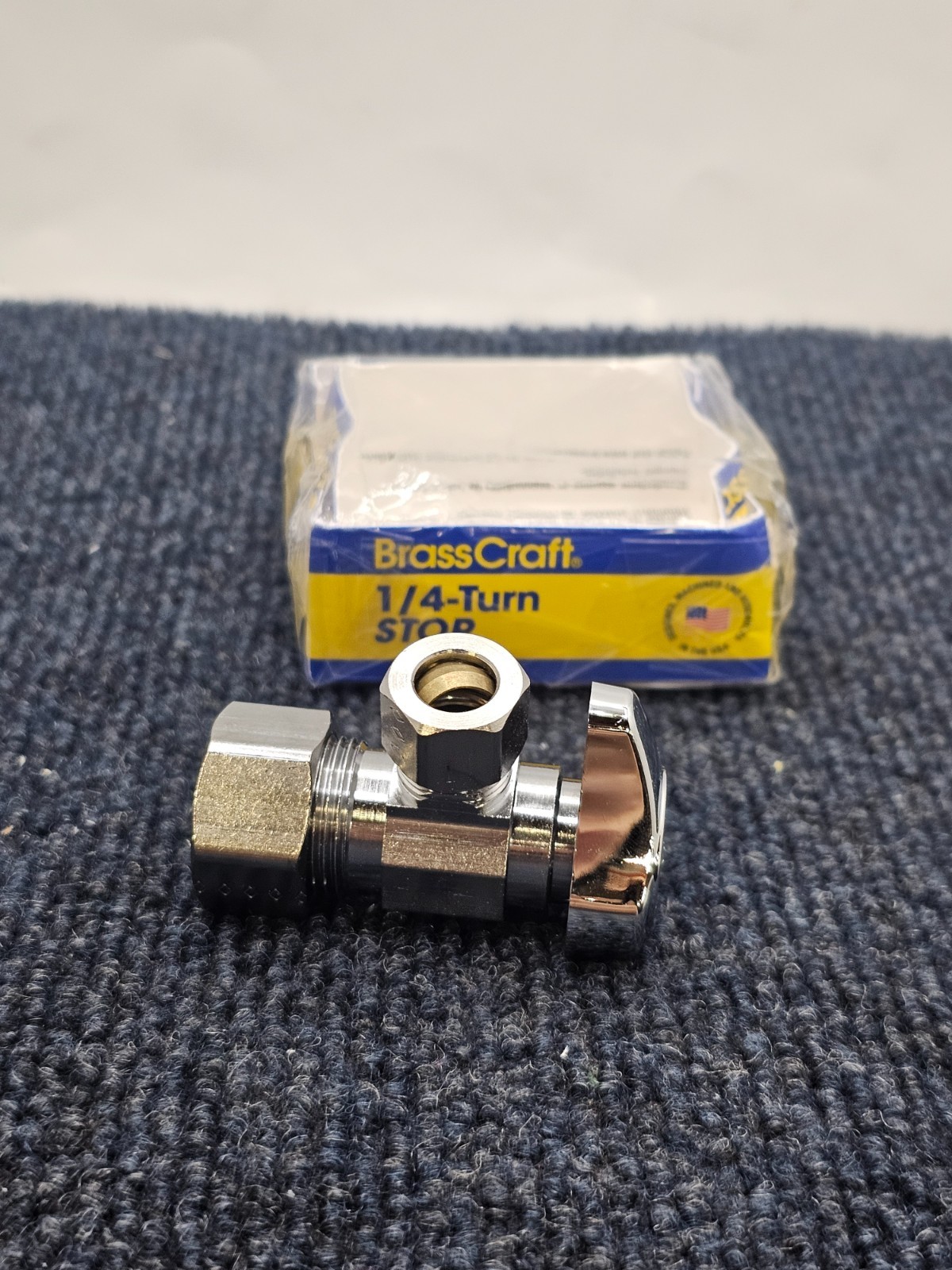 (QTY 3) BrassCraft 1/4 Turn Angle Stop 1/2″ x 3/8, «G2CR19X C, Chrome