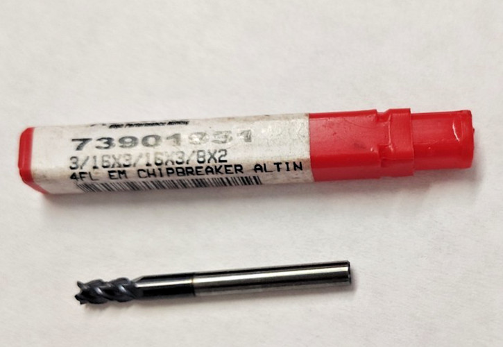 Accupro 3/16 x 3/16 x 3/8 x 2 Carbide End Mill EM Chip Breaker Altin