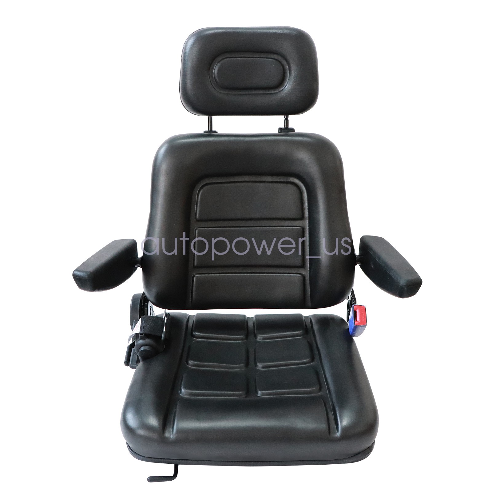 Universal Forklift Tractor Excavator Seat With Headrest & Safety Belt & Armrest