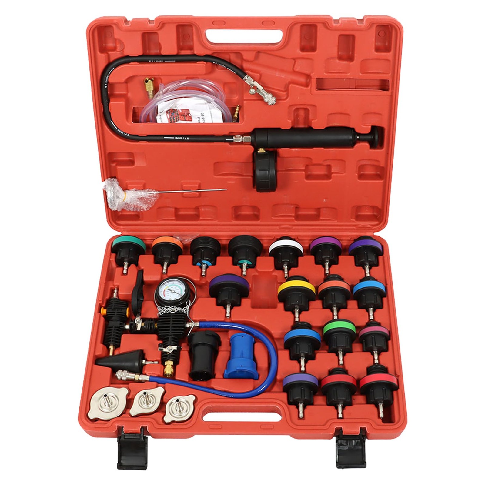 28 PCS Universal Coolant Pressure Tester Kit with Vacuum Tool Case
