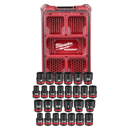 Milwaukee Tool 49-66-6804 27 Pc Shockwave Impact Duty 1/2 In Drive Sae & Metric