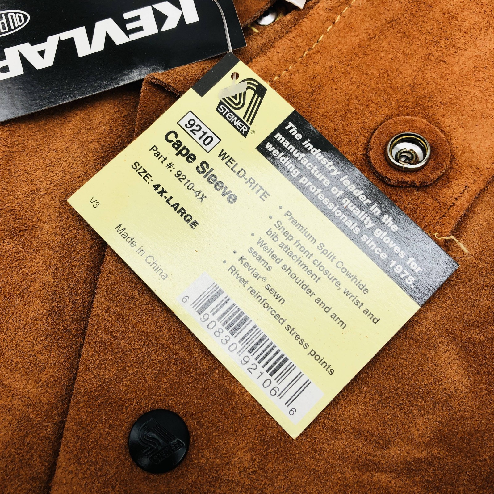 Steiner 9210 Welding Cape Sleeves Without Bib 4XL Premium Side Split Cowhide