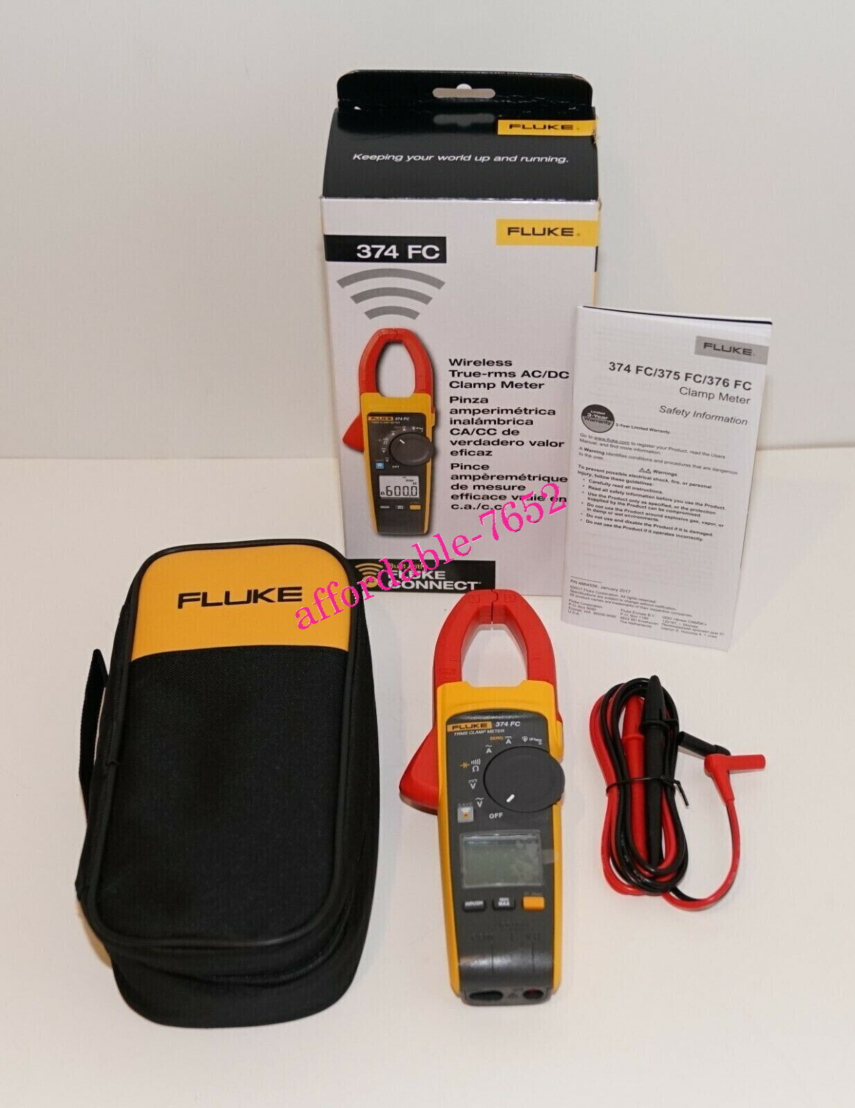 NEW FLUKE 374 TRUE RMS AC/DC CLAMP METER WIRELESS fedex or FedEx