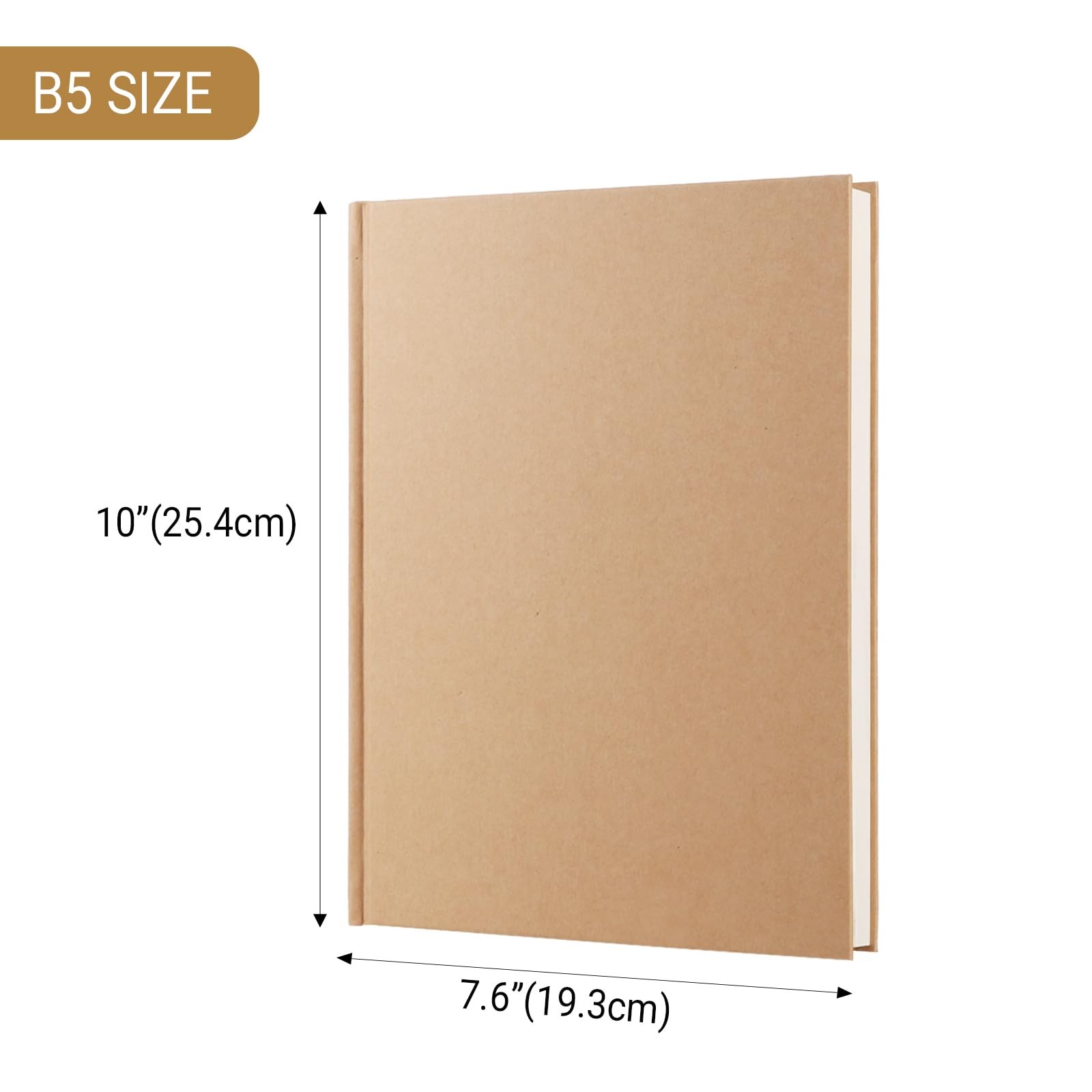 zmybcpack 3 Pack B5 Blank Notebook Journals 7.6″ x 10″, 160 Pages/80 Sheets, …