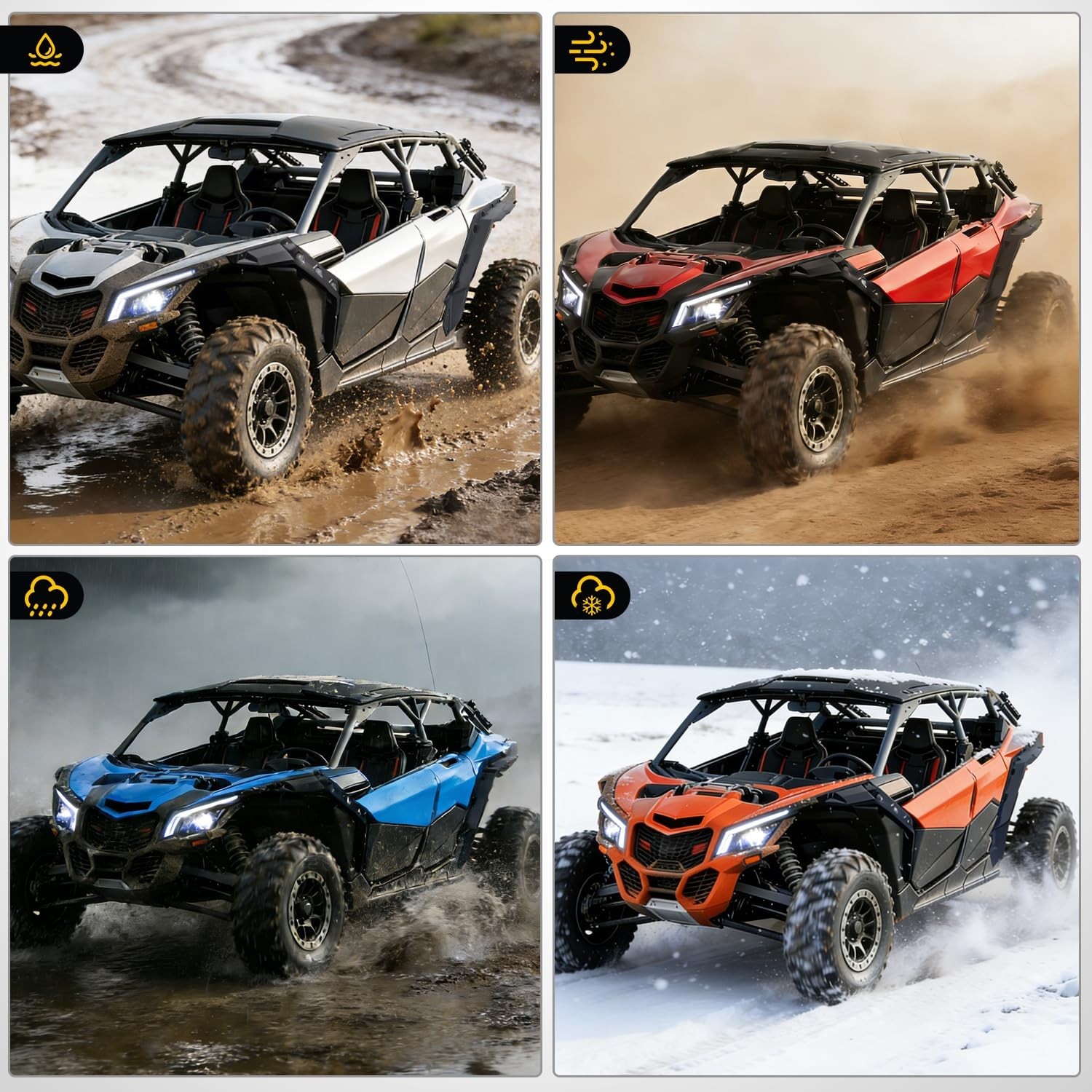 Nilight Front & Rear Extended Fender Flares Compatible with Can-Am Maverick X…