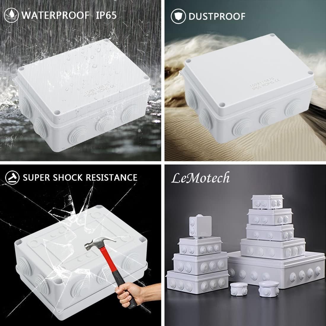 ABS Plastic Dustproof Waterproof Junction Box Universal Electrical Project E…