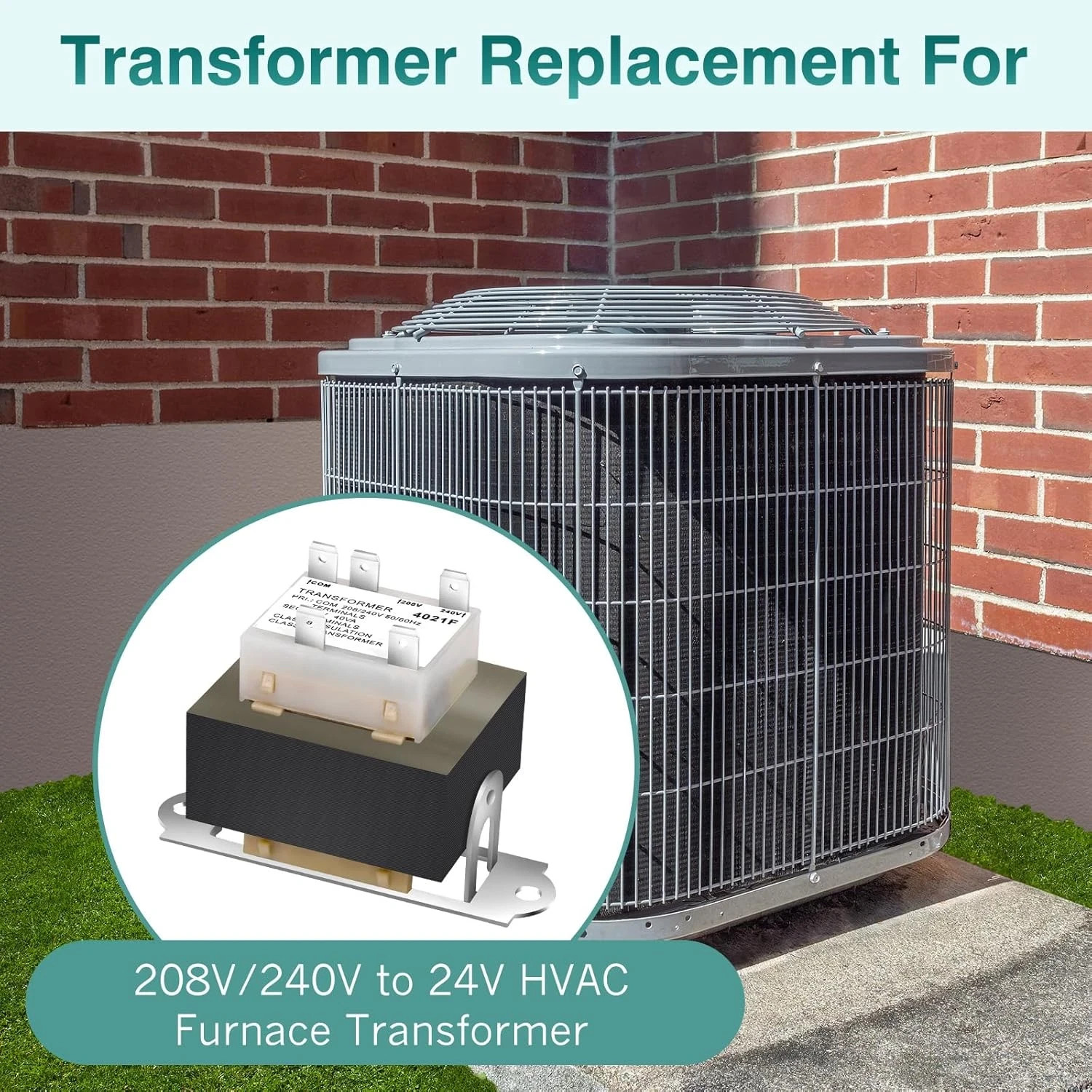 0130M00138S 240V to 24V Transformer Compatible with Furnaces/Hvac Equipment