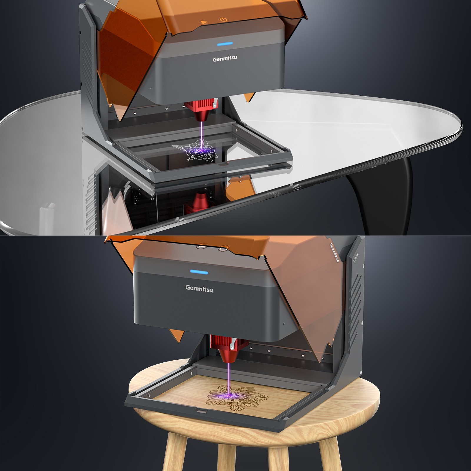 Genmitsu Kiosk Laser Engraver, 2.5W Power, Light Weight & Portable, APP control